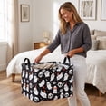thumbnail image 4 of 1 Pack Collapsible Storage Bin Halloween Basket with Ghost Prints Fabric Storage Basket for Halloween Party Decor Trick Or Treat Candy Organization and Storage for Bathroom, 4 of 5