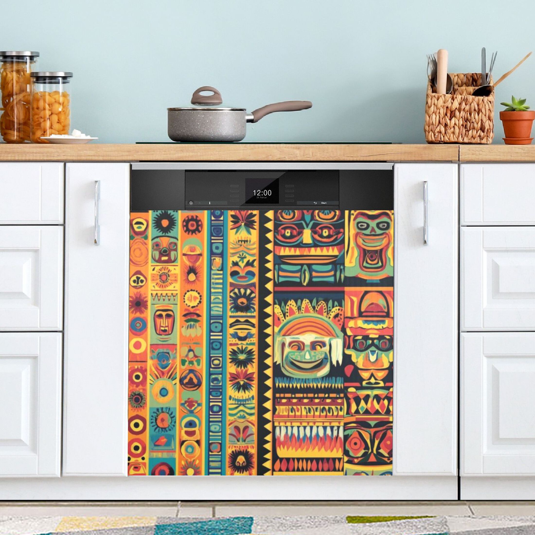 Dishwasher Magnetic Sticker 23x26 Inch Refrigerator Magnetic Sticker Washing Machine Magnetic Sticker Kitchen Panel Magnetic Sticker Home Decor Green Smiling Face