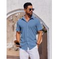 thumbnail image 2 of COOFANDY Mens Casual Shirts Short Sleeve Untucked Casual Dress Shirts, 2 of 6