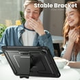 thumbnail image 5 of ELEHOLD Rugged Case with Pencil Holder For iPad 9th/8th/7th Generation, Built-in Kickstand Double-Layer Protection Full-Body Shockproof Cover For iPad 9th/8th/7th Generation,Black, 5 of 11