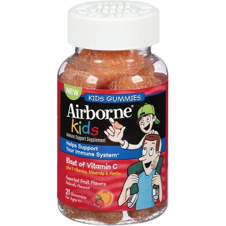 Airborne enfants Gummies supplément de vitamine Soutien immunitaire, 21 CT