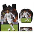 thumbnail image 1 of Football Star Cristiano Ronaldo Backpack Printed Three-Piece Set Children'S Schoolbag Elementary And Middle School Students Backpack Pencil Case, 1 of 2