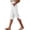 White, variant on QIUOMBBP Womens Long Shorts Split Side Elastic Waist Straight Wide Leg Sport Short Summer Golf Joggers Knee Length Sweatpants Black XL