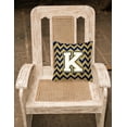 thumbnail image 2 of Carolines Treasures CJ1057-KPW1414 Letter K Chevron Navy Blue & Gold Fabric Decorative Pillow, 2 of 2