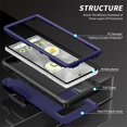 thumbnail image 2 of SaniMore for Google Pixel 7A Multi-Functional Case, 3-Layer Protection Magnetic Cover Support Car Mount & 360° Rotatable Metal Ring Kickstand Full Body Shockproof Protective Shell, Blue, 2 of 7