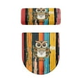 thumbnail image 5 of COEQINE Owl Stripes Toilet Lid Dust Cover 2 Pcs Set, Elastic Bottom Easy Installation Polyester Fabric Toilet Cover Set for Bathroom Decor Accessories, 5 of 7