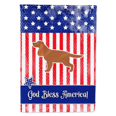 Carolines Treasures BB3312GF USA Patriotic English Cocker Spaniel Flag Garden Size   Small  multicolor
