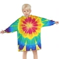 thumbnail image 3 of Colorful Rainbow Tie Dye Spiral Pattern Blanket Hoodies for Kids 6-13YR Oversize Wearable Blanket Hoodies for Boys Girls Teens, 3 of 7