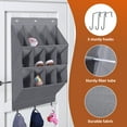 thumbnail image 2 of 3-Tier Over the Door Shoes Rack with 12 Large Oxford Pockets, Up to 30lbs Durable Hanging Organizer for Shoes, Hats, etc (Black), 2 of 8