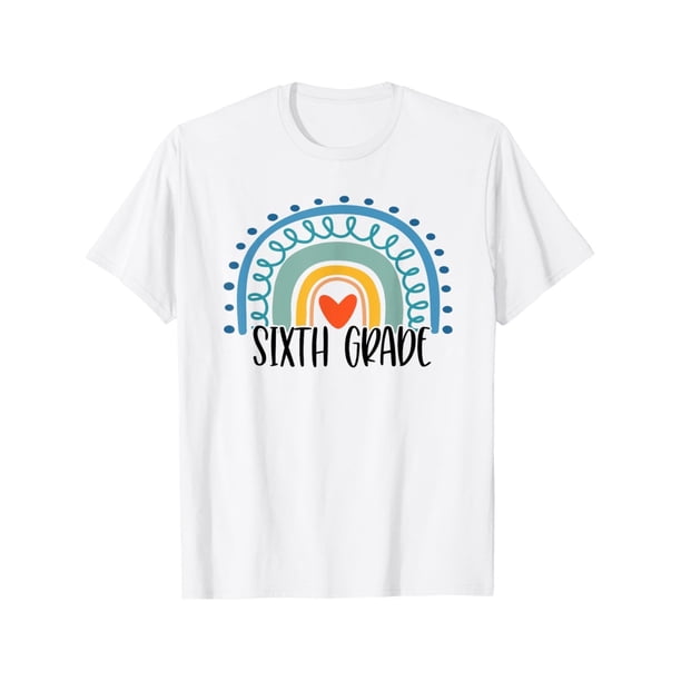 Cute Rainbow Back To School 6th Sixth Grade Girl T-Shirt Tee ToP