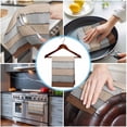 thumbnail image 3 of Brown Wooden Kitchen Towels Set of 4, Water Absorbent Dish Towel, Grey Stripe Gradient Country Rustic Grain Decorative Hand Towels - Quick Drying Cloth for Cooking Baking, 18x28 Inch, 3 of 8