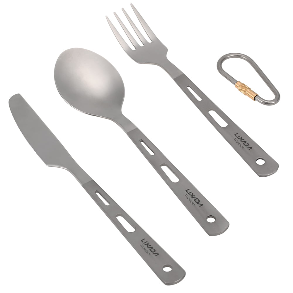 Lixada 3 Piece Cutlery Set  Outdoor Camping Picnic Cutlery Spoon V6D1 
