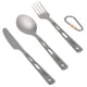 thumbnail image 4 of Cuchara de titanio Juego de cubiertos de 3 piezas Lixada Cuchillo de cocina de titanio para acampar al aire libre Cuchillo Cuchara Tenedor con mosquetón Lixada Cuchara de titanio, 4 of 7