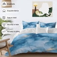 thumbnail image 3 of Marble Texture Bedding Duvet Cover Set Twin Size 4 Pieces Blue Gold Crack Abstract Gradient Art Bedding Set with Zipper Closure, 1 Comforter Cover 68x86 Inches 1 Flat Sheet & 2 Pillow Cases, 3 of 7