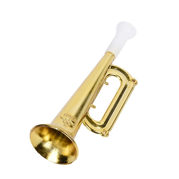 LULULION 24Pcs Golden Plastic Cheering Horn Trumpet for Sports Matches Concerts and Birthday Parties