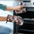 thumbnail image 2 of Pioneer Flower Floral Print Pattern 1-Pack Oven Mitts Set, Heat Resistant Kitchen Gloves, 7.7" X 12", 2 of 6