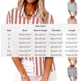 thumbnail image 3 of Button Down Shirts for Women Dressy Floral Printed Long Sleeve Blouse Business Casual Work Tops Summer Holiday Red XXL, 3 of 9