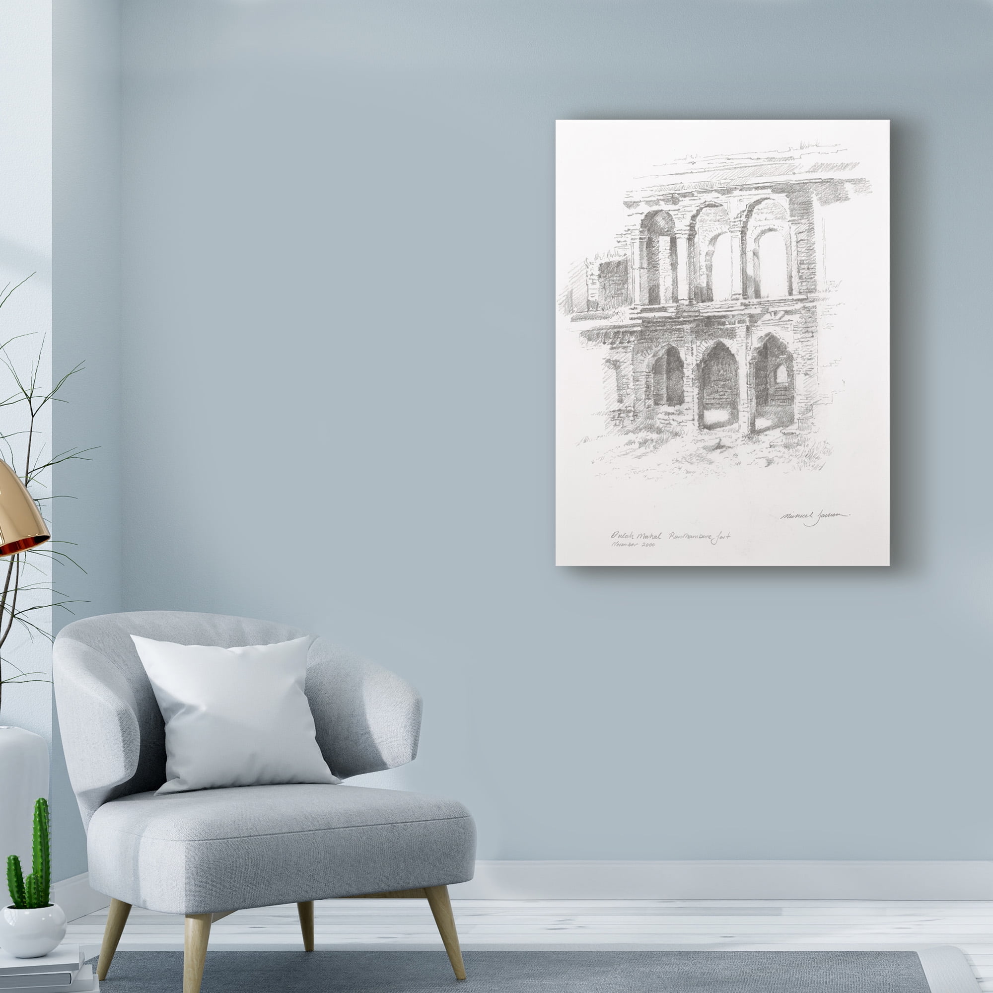 Trademark Fine Art 'Architecture Drawing' Canvas Art by Michael Jackson