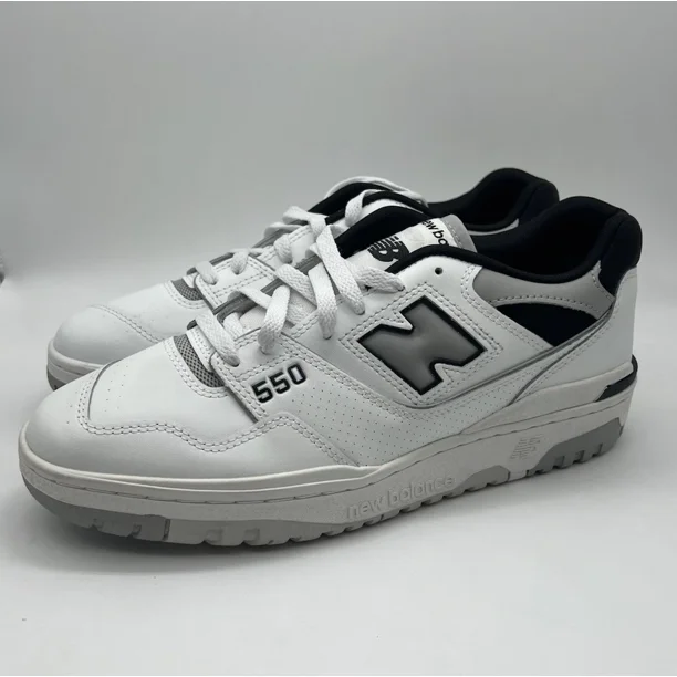 New Balance 550 Men's Size 10 White Black Grey Gray Sneakers BB550NCL