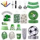 thumbnail image 2 of Suministros de fiesta temática de fútbol, juego de vajilla desechable, juego de taza, pulsera, globo de juguete, decoración de fiesta de cumpleaños, nuevo, 2 of 5