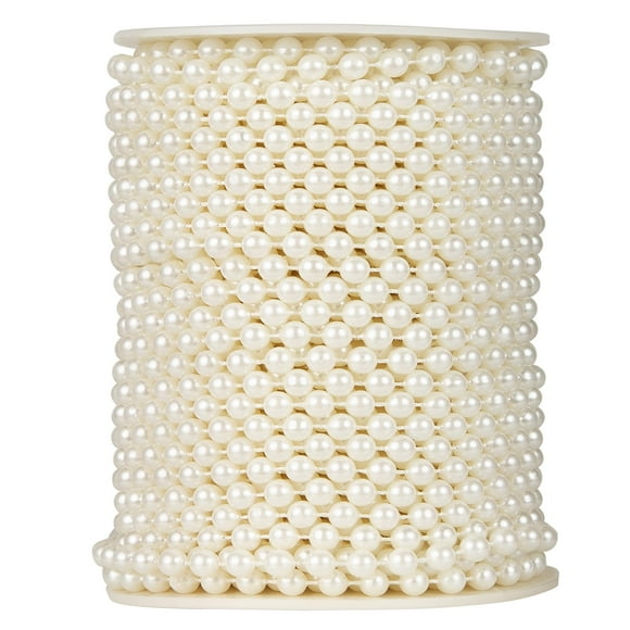 Rollo de perlas sintéticas Garland ZPEXRV de 25 m y 6 mm, color marfil