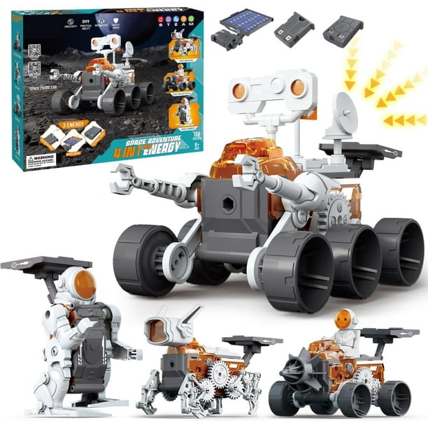 FAGINEY 4 en 1 Kits de ciencia, tecnología, ingeniería y matemáticas, juguetes de robots solares para niños de 8 a 14 años en adelante, proyectos STEM, juguetes espaciales de bricolaje, regalos de