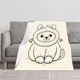 thumbnail image 2 of Cute Fluffy White Animal with Lion Design - Durable Soft & Warm Flannel Blanket for Sofa Travel Bed Chair - Cozy & Adorable, 2 of 7