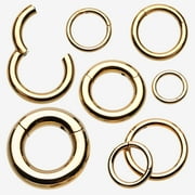 BM25 JEWELRY Implant Grade Titanium PVD Golden Basic Seamless Hinged Clicker Hoop Ring