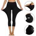 thumbnail image 7 of VV AVEORS Capri Leggings For Women - High Waisted Tummy Control Compression Leggings Quick Dry Athletic Workout Yoga Pants With Pockets Black L, 7 of 7