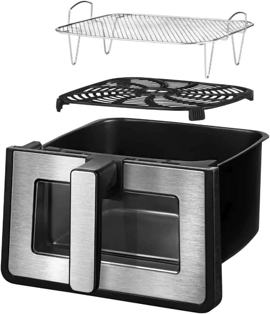 Gourmiaa Digital Air Fryer with Window and Light, 8-Quart, Black
