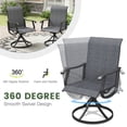 thumbnail image 5 of Vicllax Outdoor Dining Chair Patio Swivel Chairs Set of 2 Rocking Metal Textilene Fabric, Graphite, 5 of 6