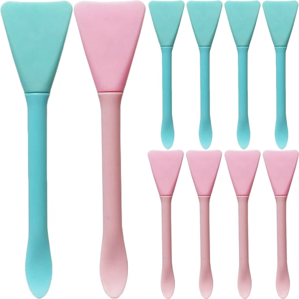 10 brochas de silicona para mascarillas, aplicadores de crema facial, brochas de barro de doble cara.