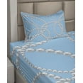 thumbnail image 2 of Ambesonne Bridal Fitted & Top Sheet Set with Sham, Pearl Necklace Bracelet, Pale Blue White, 2 of 4