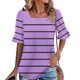 thumbnail image 2 of Blusas de Manga Corta para las Mujeres, Moda Verano Impreso, Blusas de Cuello Redondo, Chaqueta de Manga Corta para las Mujeres, 2 of 8