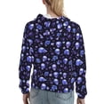 thumbnail image 7 of Lsque Skull flower leaf purple Pattern Casual Women's Hoodie,Hooded Sweatshirt with Kangaroo Pocket,Pullover Hoodie with Eye-catching Drawstrings-Medium, 7 of 7