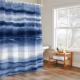 thumbnail image 4 of Gradient Blue Shower Curtain, Watercolor Abstract Gradient Dark Blue Water Ripples Waterproof Shower Curtain Set with 12 Hooks Lightweight Bath Curtains Fabric Bathroom Decor 72x78 Inches, 4 of 9