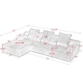 thumbnail image 2 of 110" Compressed Sofa, Modular Sectional Sofa with Pillows, L-Shape Sofa with Free Combination, Sofa in a Box, No Assembly (Velvet, Grey), 2 of 7