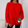 thumbnail image 6 of HAJWOH Crew Neck Sweatshirts Women Fall Oversized Crewneck Sweatshirt Vintage Fleece Pullover Loose Fit Cute Y2K Hoodie, 6 of 6