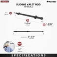 thumbnail image 2 of Rev-A-Shelf 14" Extendable Metal Closet Valet Rod, CVR-14-CR (4 Pack), 2 of 9