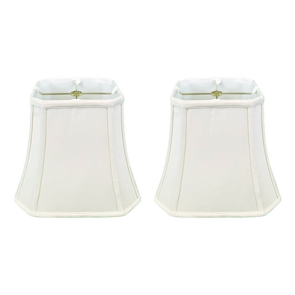 Royal Designs Square Cut Corner Bell Lamp Shade, White, 9" x 16" x 13", Set of 2