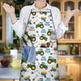 thumbnail image 6 of Cartoon Tractors Wheelbarrows White Pattern Apron-Garden Aprons for Women with Pockets-Cotton Linen Waterproof Kitchen Cooking Gardening Aprons Adjustable for Kitchen,Cooking,BBQ and Salon 33x27 Inch, 6 of 7