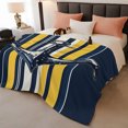 thumbnail image 3 of Nautical Anchor Fleece Throw Blanket for Couch, Navy Blue Yellow Striped Farmhouse Ombre Microfiber Flannel Blanket for All Season, Lightweight Soft Throw Blankets for Bedroom, Living Room, 60"x80", 3 of 9