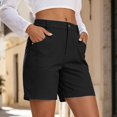 thumbnail image 5 of UKHCCC Outdoor Cargo Shorts for Women Multi-Pocket High Waist Button Fly Travel Golf Casual S-2XL, 5 of 7