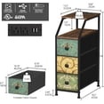 thumbnail image 3 of Narrow Dresser Tall Skinny Storage Tower Vertical Slim Chest of Drawers with Charging Station Small Nightstand Side Table for Bedroom, Bathroom, Small Spaces (Retro Flower, 3 Drawers), 3 of 14