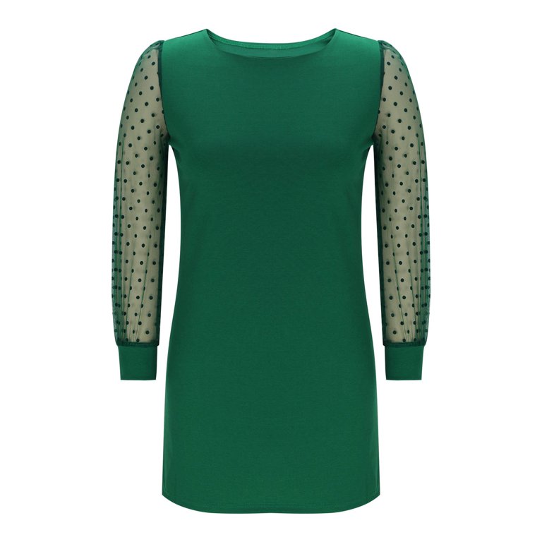 SMihono Women's Mesh Sheer Lantern Long Sleeve Office Mini Dress Elegant Crewneck Loose Short Party Cocktail Pencil Dresses Green M - Walmart.com SMihono Women's Mesh Sheer Lantern Long Sleeve Office Mini Dress Elegant Crewneck Loose Short Party Cocktail Pencil Dresses Green M - Walmart.com