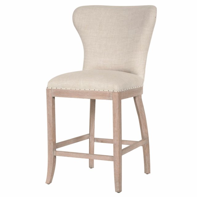 Maklaine 26" Counter Stool in Bisque and Stone Wash