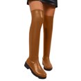 thumbnail image 4 of Women Thigh High Boots Leather PU Platform Over The Knee High Boots Lug Sole Comfortable Stretch Boots, 4 of 5