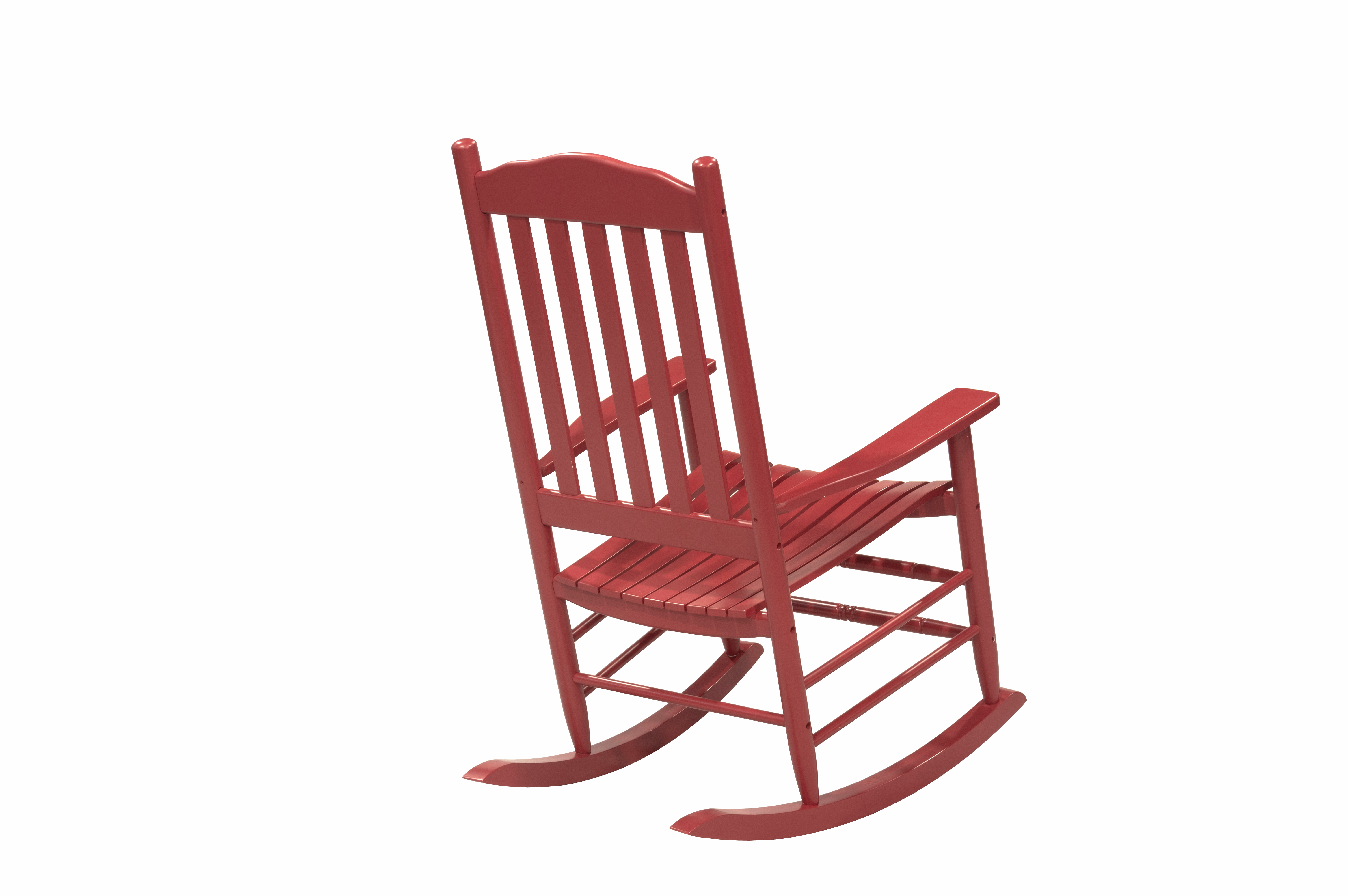 Outdoor Patio Garden Furniture 3-Piece Wood Porch Rocking Chair Set, Weather Resistant Finish,2 Rocking Chairs and 1 Side Table-Red - image 3 of 11