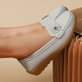 thumbnail image 4 of Mepaouo Womens Slip on Loafers Arch Support Low Wedge Walking Shoes Casual Nurse Work Dressy Flats, 4 of 9