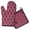 Burgundy Geometric Quatrefoil, variant on Burgundy Geometric Quatrefoil Pattern Kitchen Oven Mitt and Pot Holder Sets 2 Pcs for Baking, Cooking and Grilling, Heat Resistant Up To 392 °F